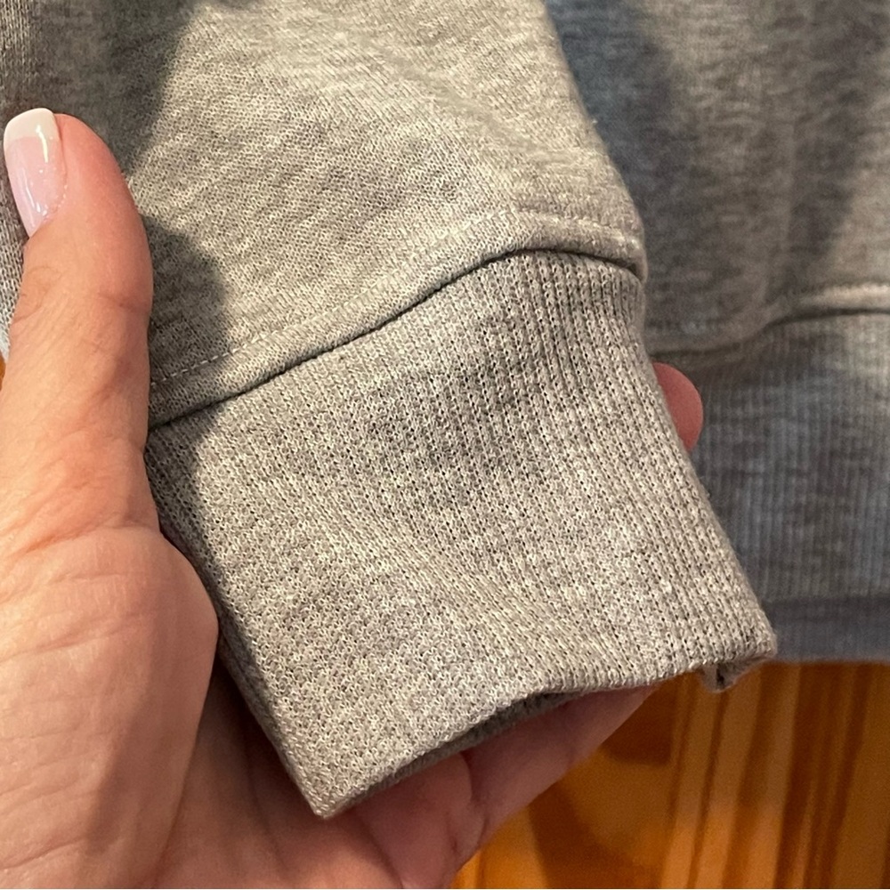 Champion Heather Gray Hoodie with Blue and Red Emblem - Picture 4 of 7